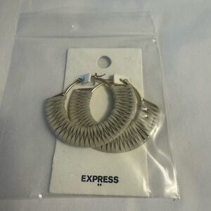 Express Gold and Silver Patterned Hoop Earrings